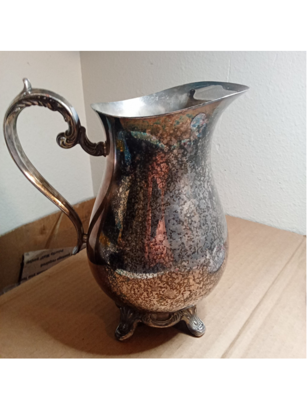 Victorian Revival Silverplate Pitcher by WM Rogers & Son-Tarnished Patina